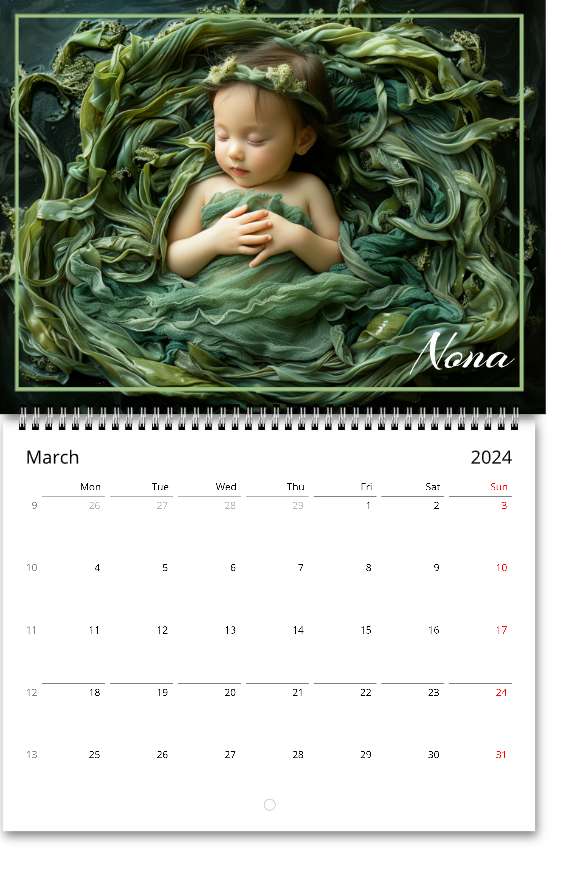 Born In Bliss calendar (US & CA)
