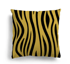 Pillow with yellow/black zebra stripes
