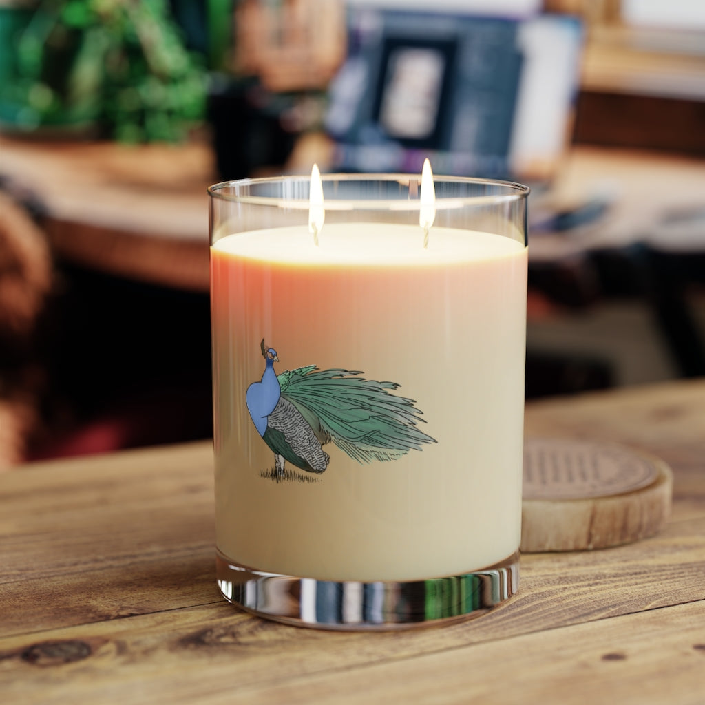 Peacock Scented Candle - Full Glass, 11oz