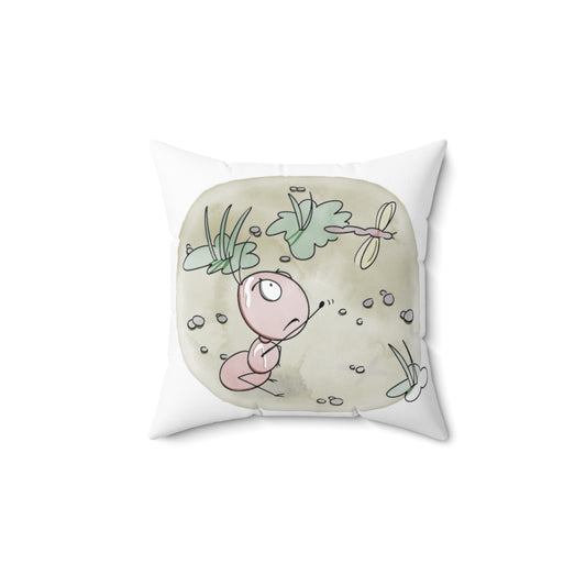 Ants & Dragonflies - Spun Polyester Square Pillow