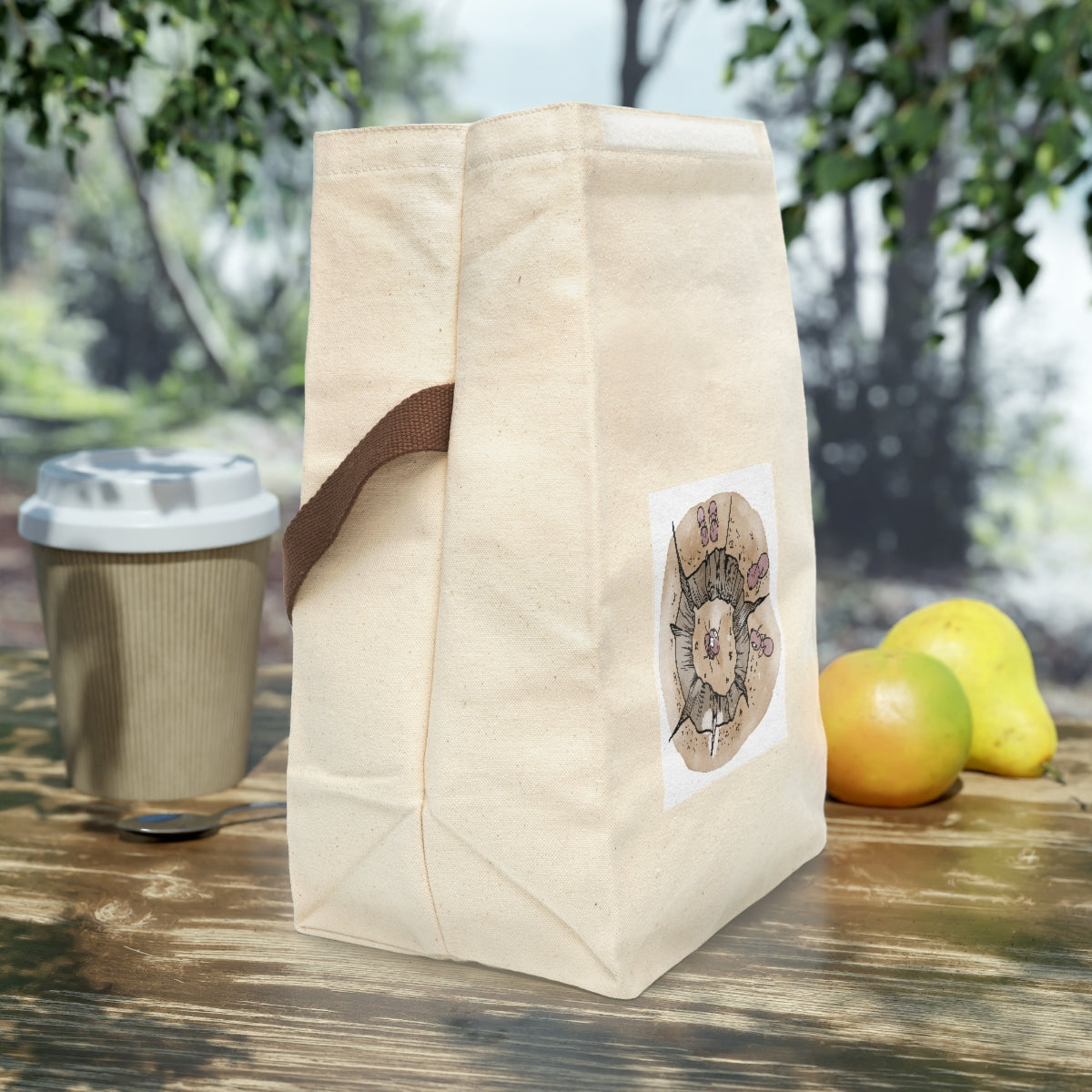 Ant in Hole - Canvas Lunch Bag With Strap