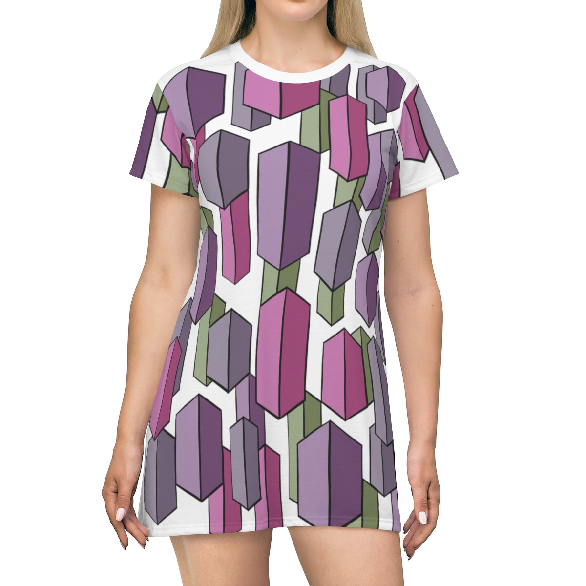 Purple Prism - All Over Print T-Shirt Dress