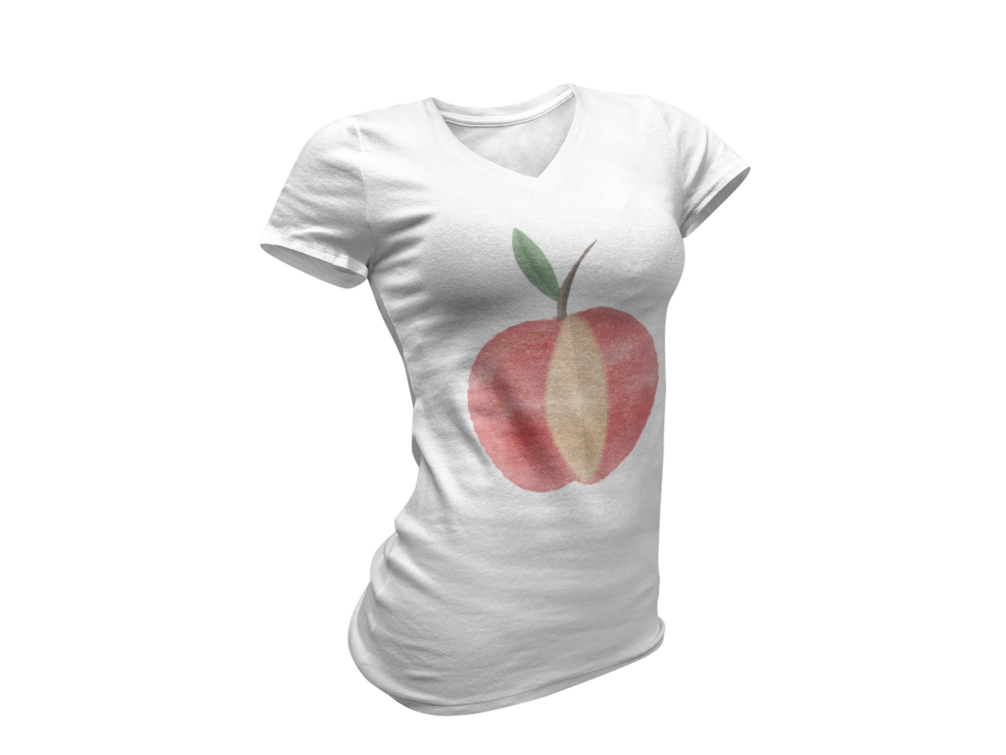 Apple Slice - Ladies' V-Neck T-Shirt